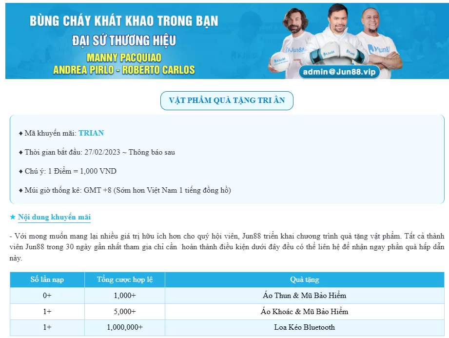 Điểm Nổi Bật Của Quà Tặng Tri Ân Jun88